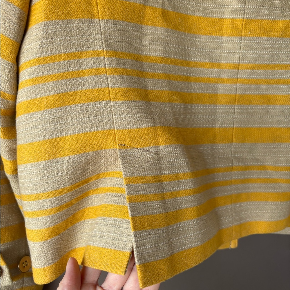 NWOT Women’s Talbots Yellow & Khaki Striped Blazer - SIZE 10 - Picture 12 of 16